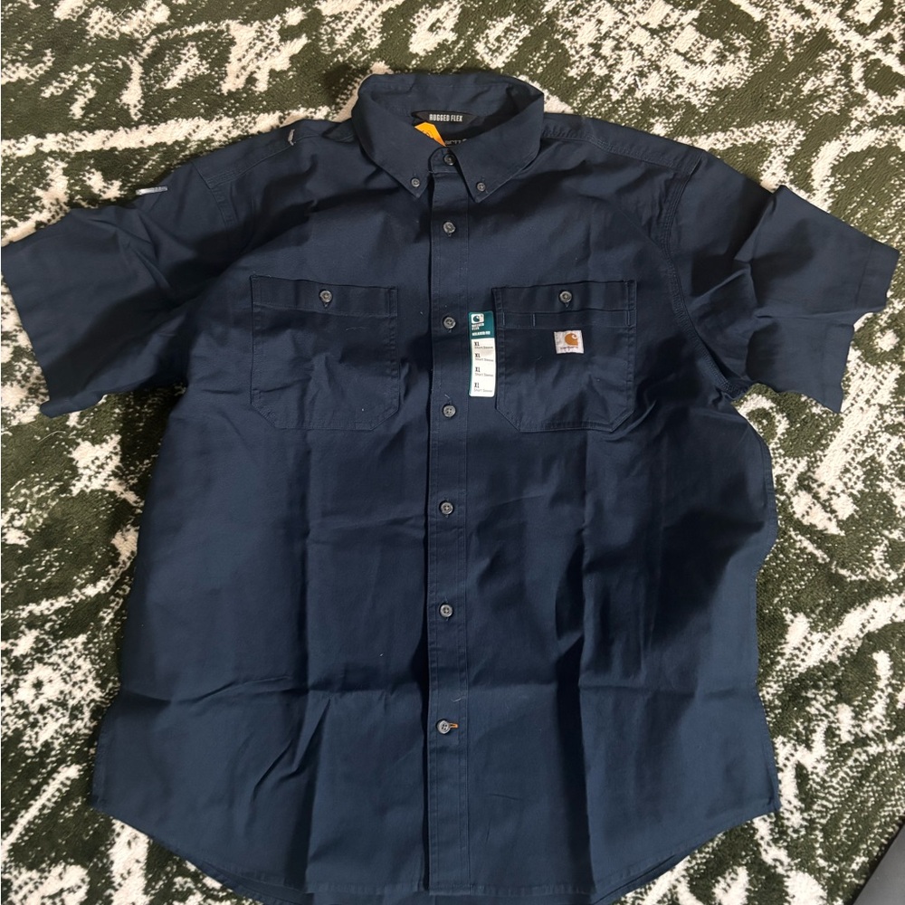 Carhartt Men's Navy Button Down Shirt